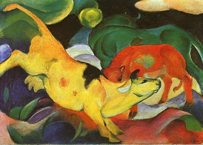 Franz Marc Cows Yellow Red Green